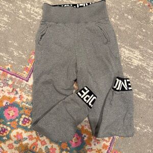 Opening Ceremony Gray Sweatpants with Black Logo Cuffs